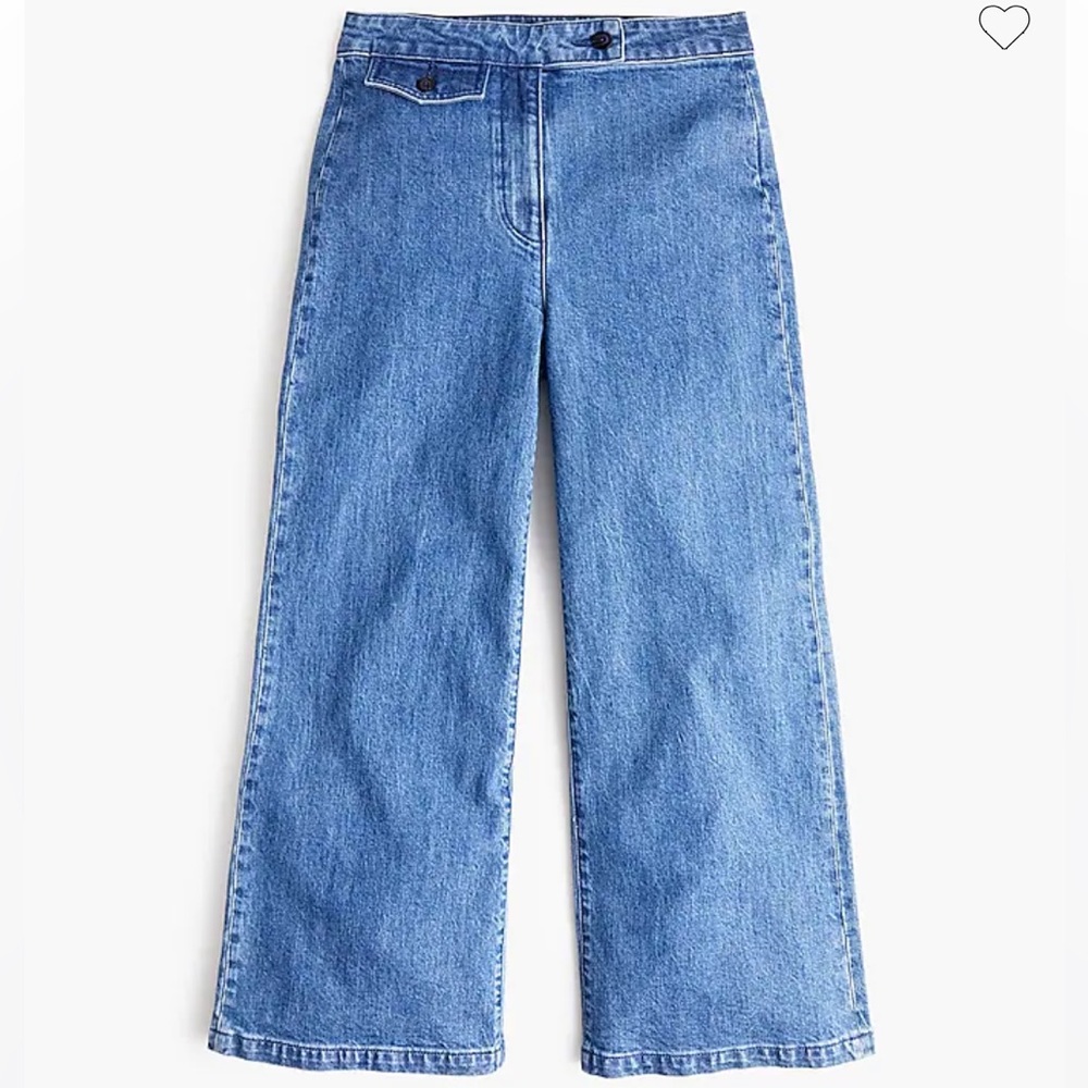 J Crew / Point Sur Crop Wide Leg Sailor Jeans